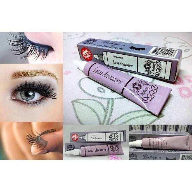 เบิร์ธเดย์ กาวติดขนตาปลอม กาวม่วง Birthday Waterproof Lash Adhesive ขนาด 4กรัม/12หลอด x1แพ็ค