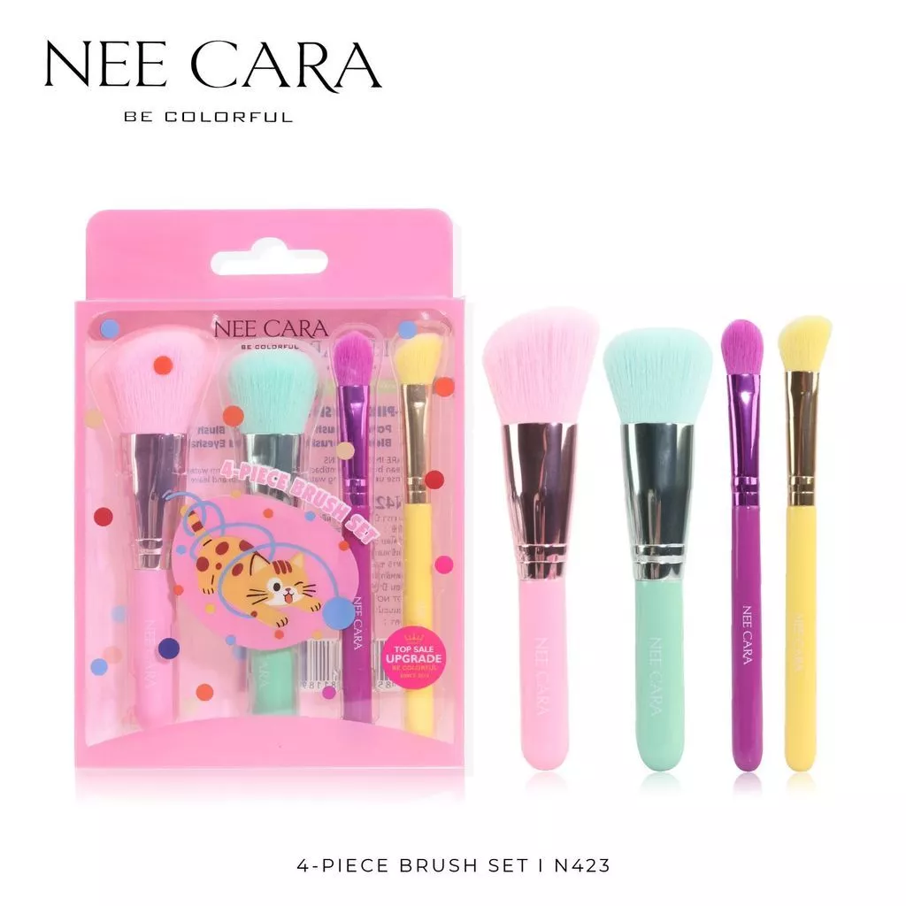 N423 NEECARA 4 PIECE BRUSH SET  นีคาร่า เซ็ตแปรงแต่งหน้า x 1 ชุด
