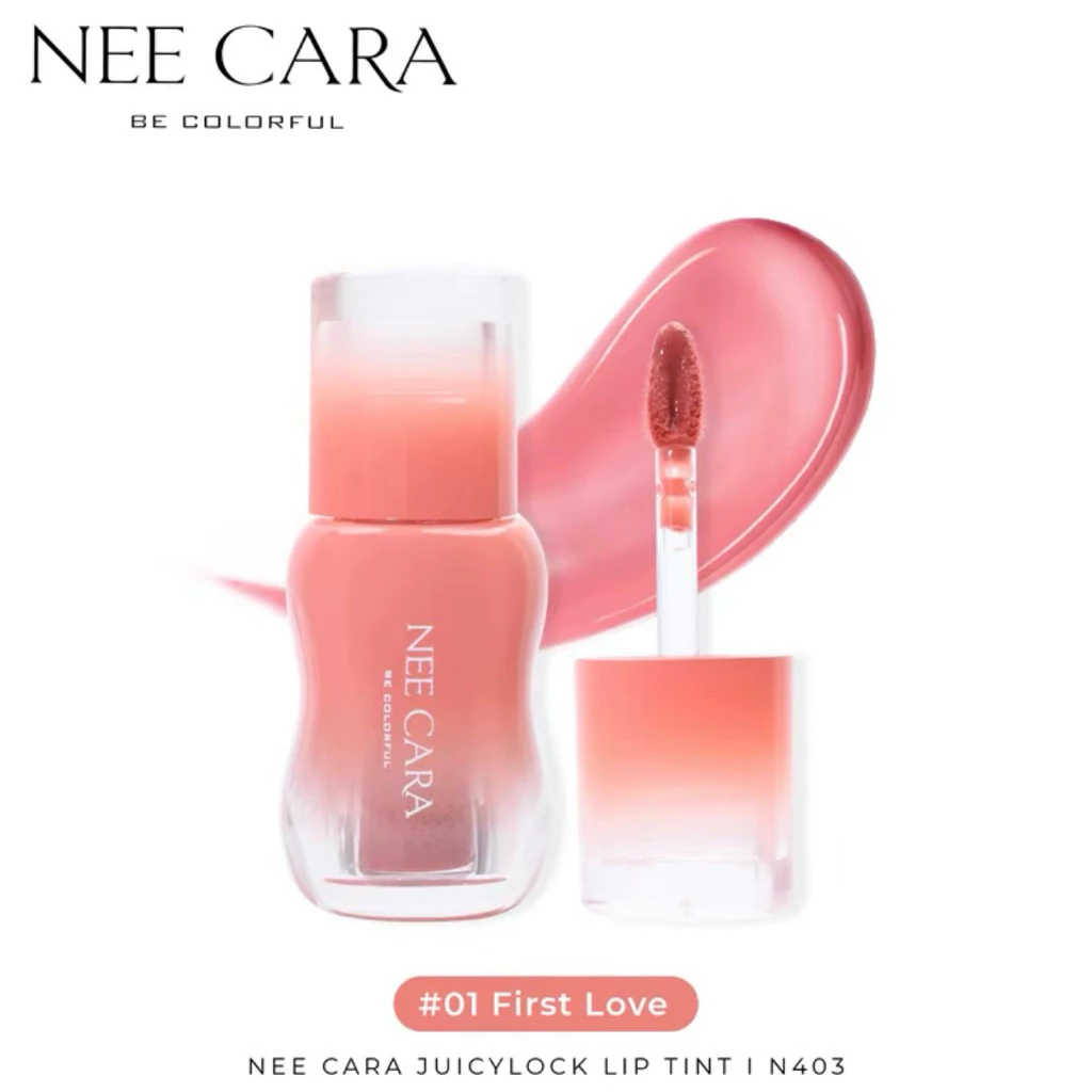 N403 NEE CARA Juicylock Lip Tint 4g First Love ลิปทินท์ปากฉ่ำ นี คารา เนื้อบางเบา สบายปาก ปากฉ่ำวาว อิ่มน้ำ