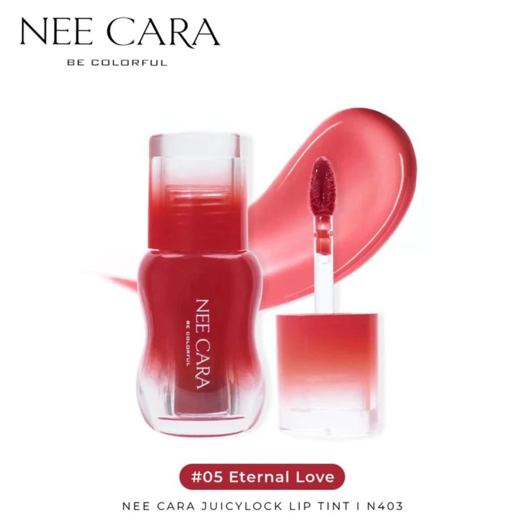 N403 NEE CARA Juicylock Lip Tint 4g First Love ลิปทินท์ปากฉ่ำ นี คารา เนื้อบางเบา สบายปาก ปากฉ่ำวาว อิ่มน้ำ