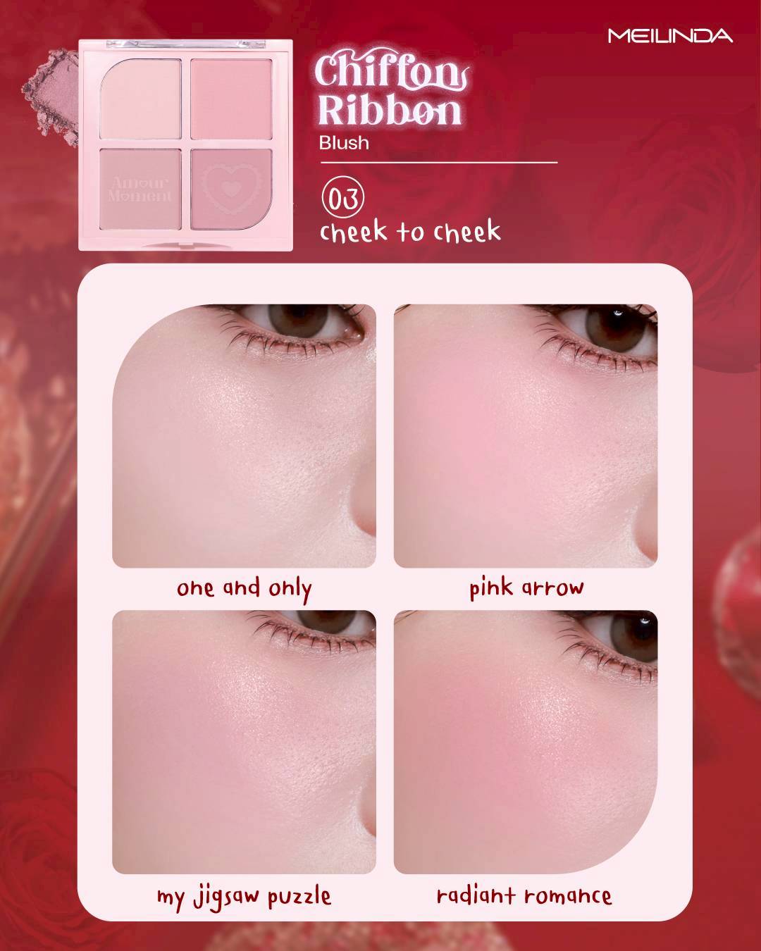 MC 5102 Meilinda chiffon ribbon blush เมลินดา ชิฟฟ่อน ริบบ้อน บลัช 8.8g