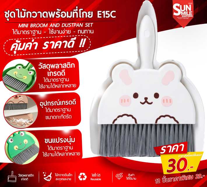 ชุดไม้กวาดพร้อมที่โกย E15C