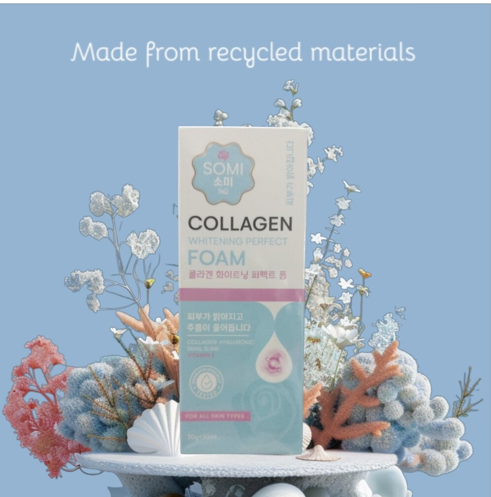 SOMI Collagen Whitening Perfect Foam คือโฟมล้างหน้าแบบ 2-in-1