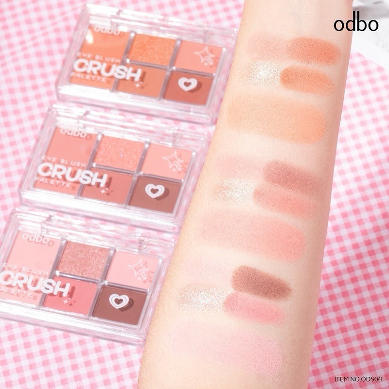 Odbo Eye Blush Crush Eyeshadow Palette #ODS04 6g.โอดีบีโอ อาย บลัช ครัช อายแชโดว์ พาเลท