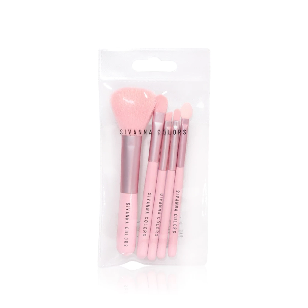 1ชุด SIVANNA BR-170 BRUSH SET เซตแปรงแต่งหน้า 5 ชิ้น พร้อมซองแปรงใสซิปล็อค
