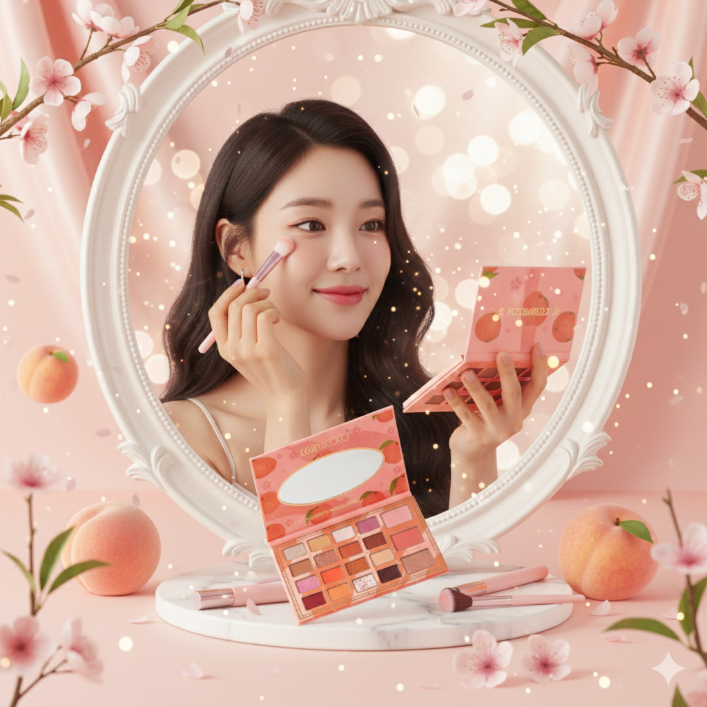เซตสีส้ม Kevin & Coco 19 Colors eyeshadow palette อายแชโดว์ 19 สี สีสวย โทนสีส้มและโทนสีชมพู ติดทนยาวนาน แมท ชิมเมอร์ กลิตเตอร์