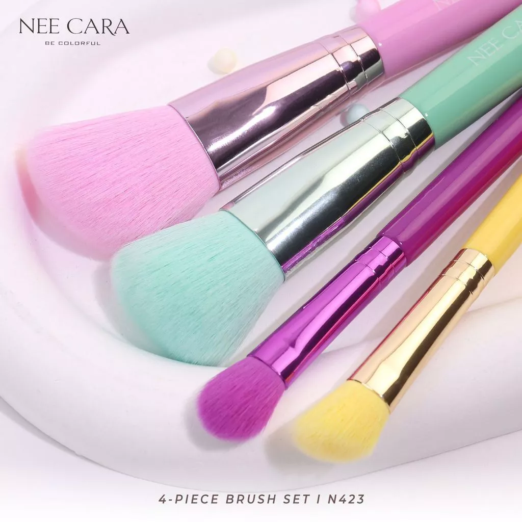 N423 NEECARA 4 PIECE BRUSH SET  นีคาร่า เซ็ตแปรงแต่งหน้า x 1 ชุด