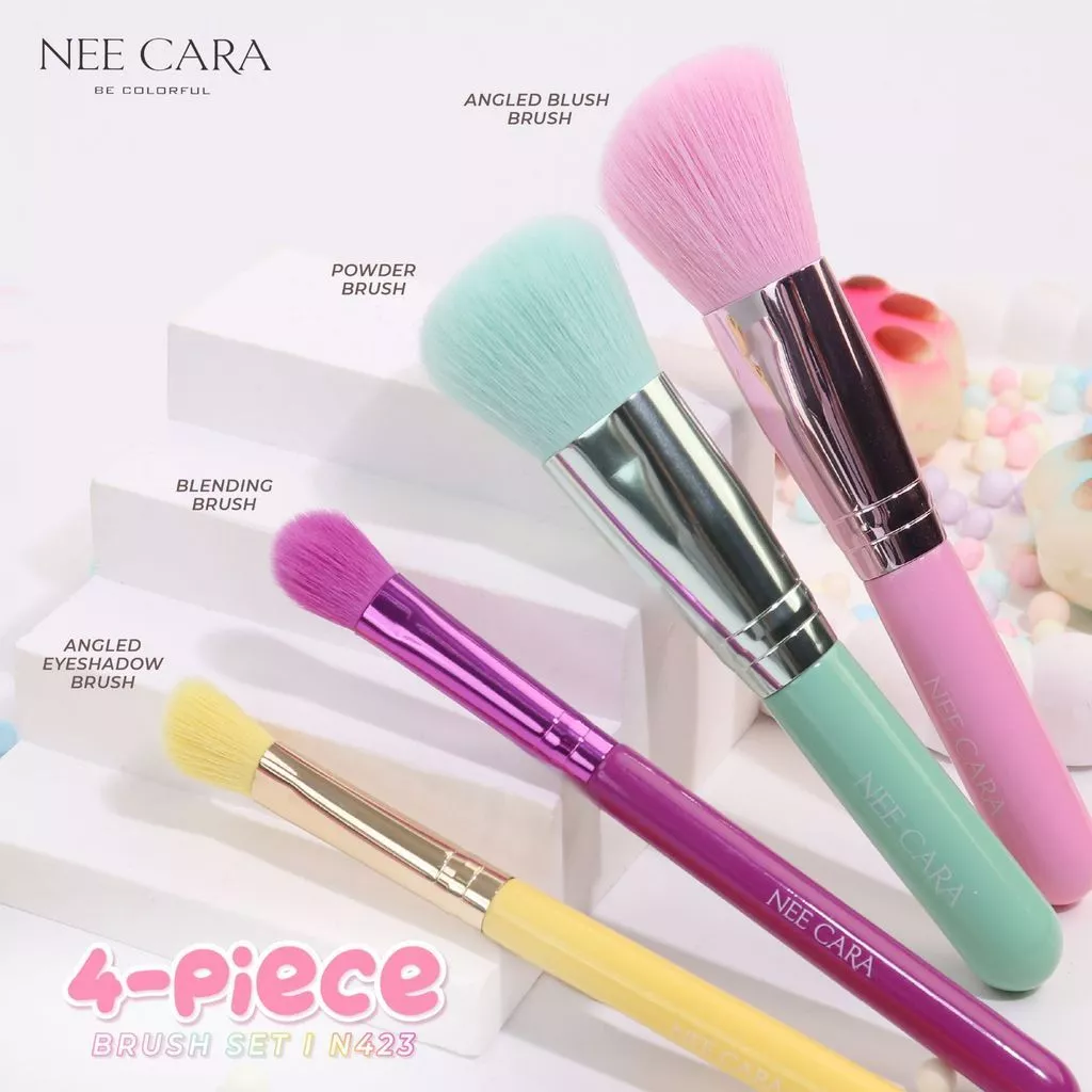 N423 NEECARA 4 PIECE BRUSH SET  นีคาร่า เซ็ตแปรงแต่งหน้า x 1 ชุด