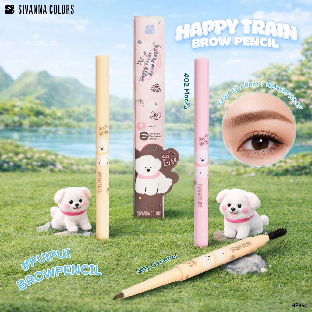 HF850 Sivanna Colors Happy Train Brow Pencil ซีเวนน่า คัลเลอร์ส แฮปปี้ เทรน บราว เพนซิล 0.3 กรัม