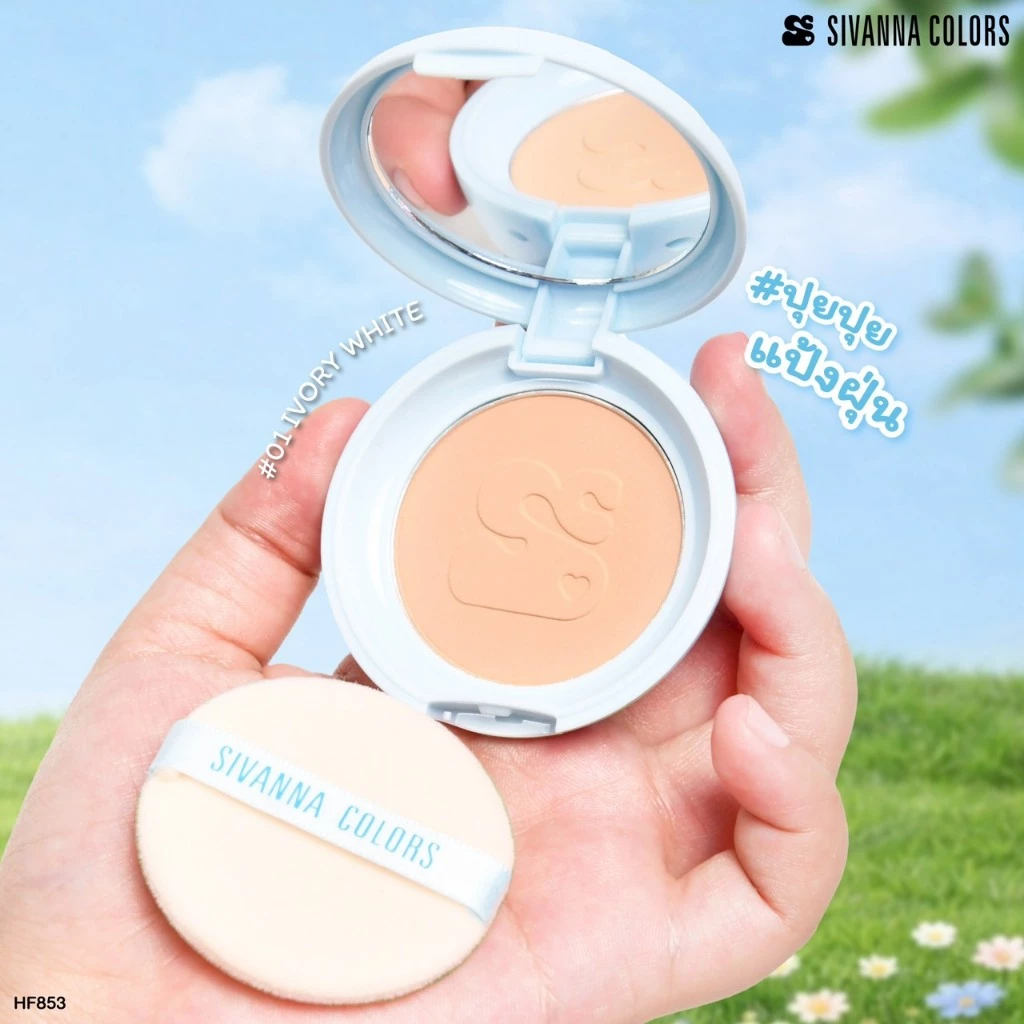 HF853 Rainbow Bubble Pressed Powder แป้งพัฟปุยปุย ซีเว่นน่า คัลเลอร์ส เรนโบว์ บับเบิล เพรส พาวเดอร์