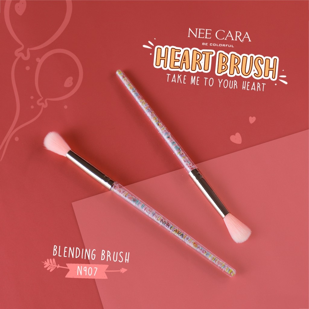 N907 HEART BRUSH BLENDER BRUSH NEE CARA นีคาร่า แปรงแต่งหน้า อายแชโดว์แบนดิ้งแบบพุ่ม แปรงหัวใจ