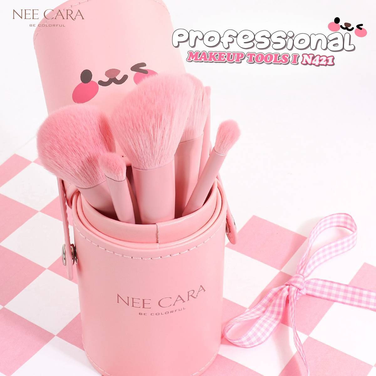 N421 professional make up ชุดแปรงแต่งหน้า 6 ชิ้น *แถมฟรีกระบอกหนังเก็บแปรง