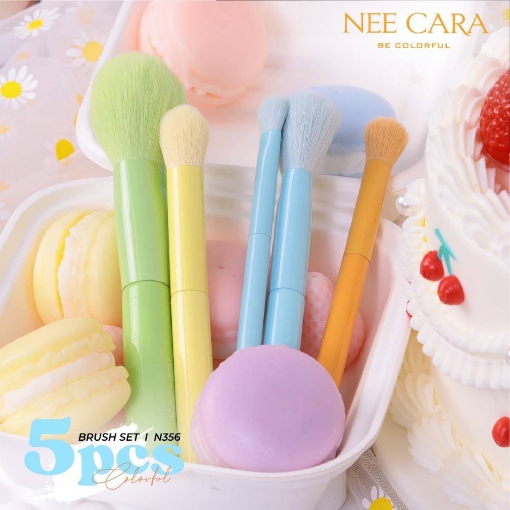 N356 NEE CARA MAKEUP BRUSH SET 5 PCS เซ็ตแปรง นี คารา บี คัลเลอร์ฟลู ชุดแปรงนีคารา