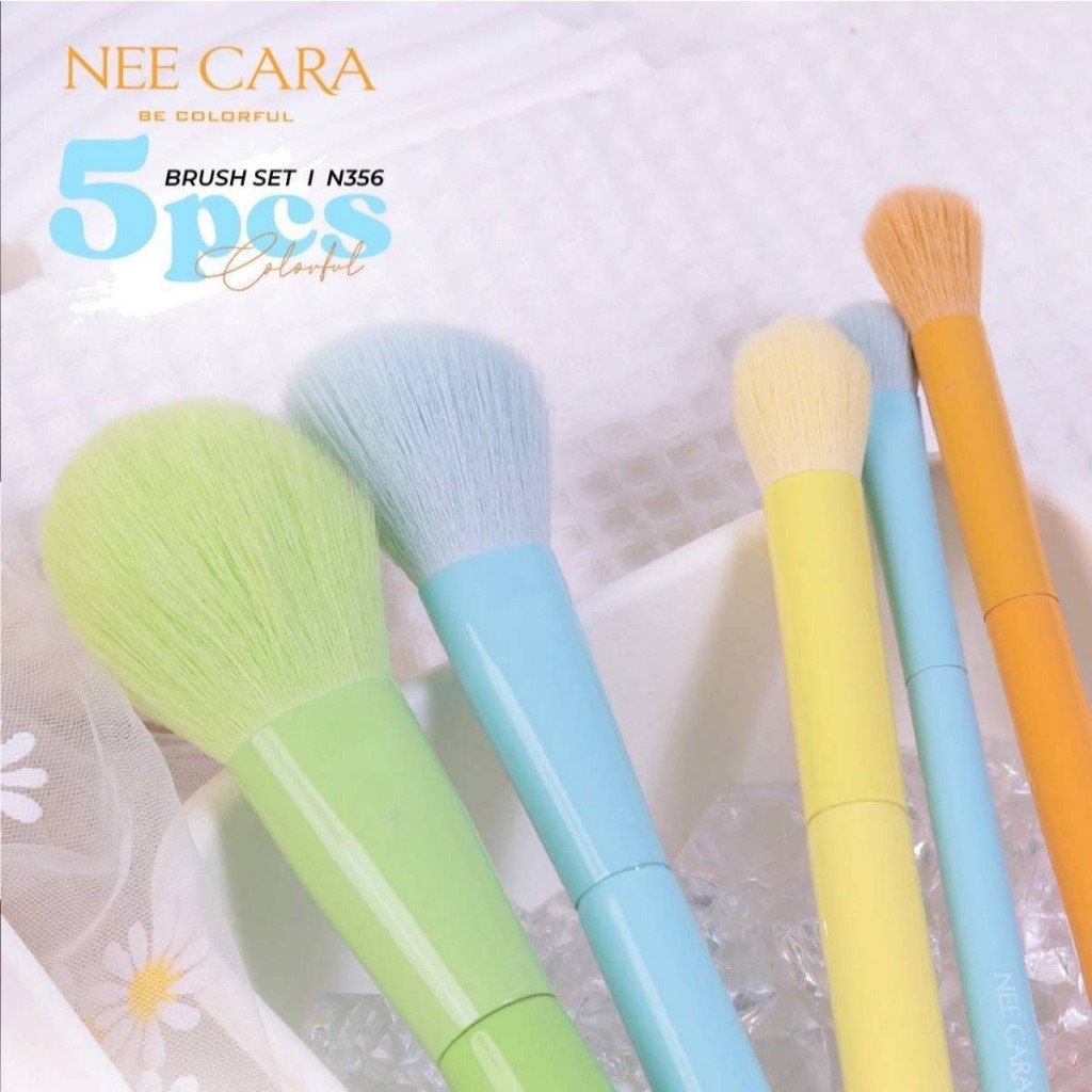 N356 NEE CARA MAKEUP BRUSH SET 5 PCS เซ็ตแปรง นี คารา บี คัลเลอร์ฟลู ชุดแปรงนีคารา