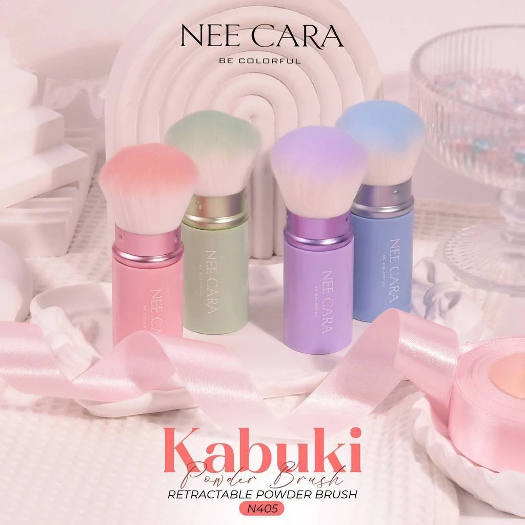N405 NEECARA BE Colorful Retractable Powder Brush  แปรงปัดหน้าแบบพกพา