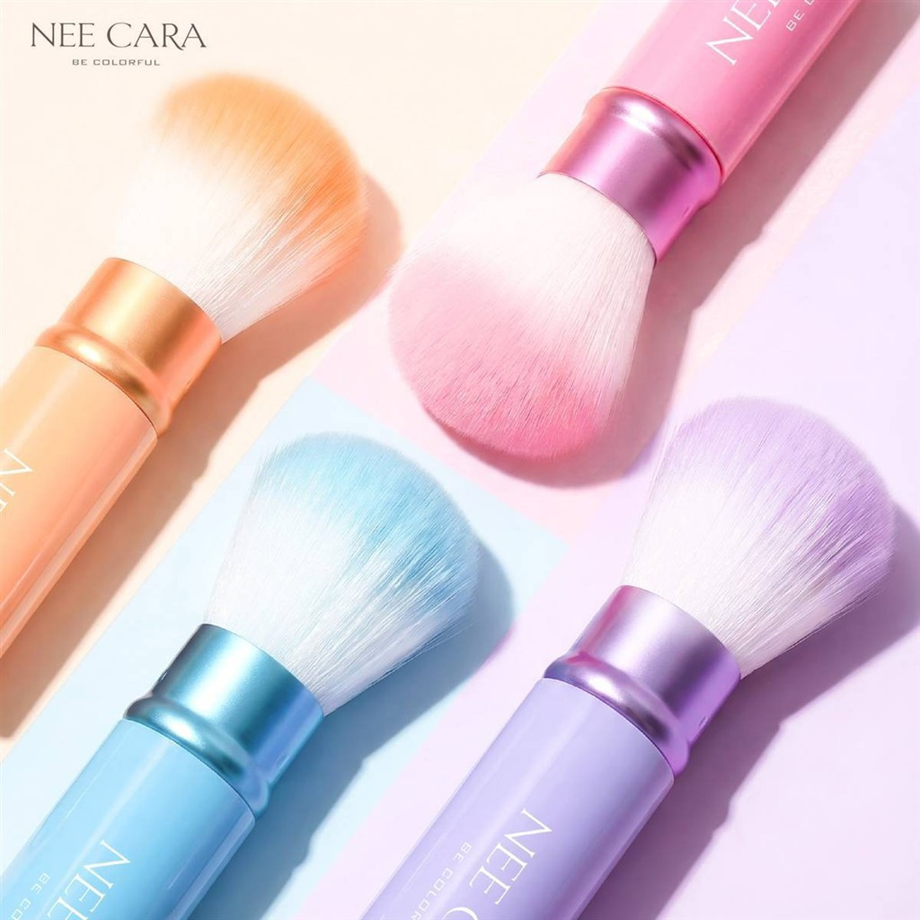 N419 Neecara powder blush แปรงปลอกเล็ก ขนแปรงหนานุ่ม พกพาง่าย สีพาสเทล มี 4 สี