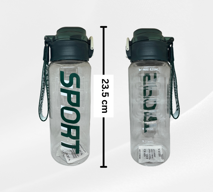 D22 กระบอกน้ำพลาสติกใสทรงสปอร์ต (Sport Water Bottle) ความจุ 820 มล