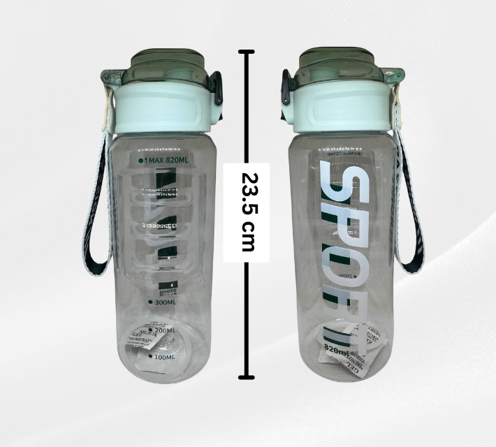 D22 กระบอกน้ำพลาสติกใสทรงสปอร์ต (Sport Water Bottle) ความจุ 820 มล