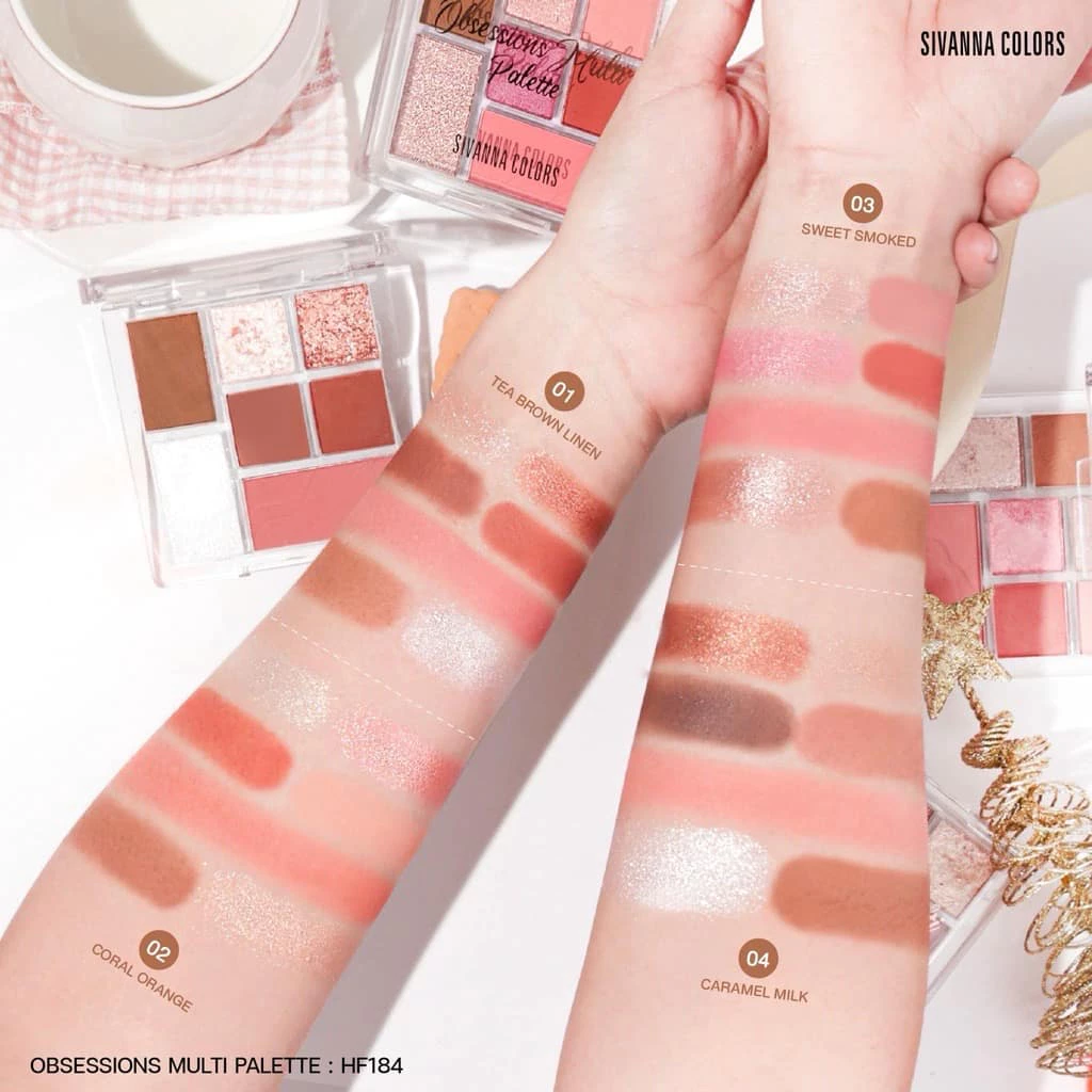 HF184 SIVANNA COLORS OBSESSIONS MULTI PALETIE ซีเวนน่า อับเซสซันส์ มัลติ พาเลทท์ อายแชโดว์ บลัชออน คอนทัวร์ ไฮไลท์