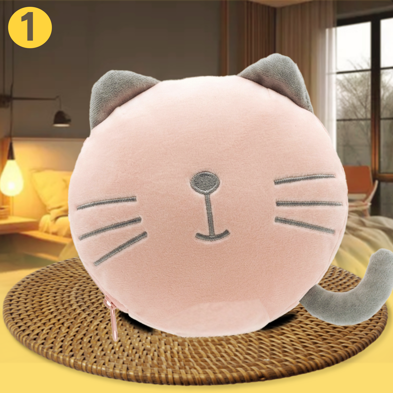 การ์ตูน 2-In-1 พร้อมผ้าปิดตาน่ารักตุ๊กตาหมอนเดินทางแบบพกพาโต๊ะทํางานหมอนของขวัญวันเกิด VV-3