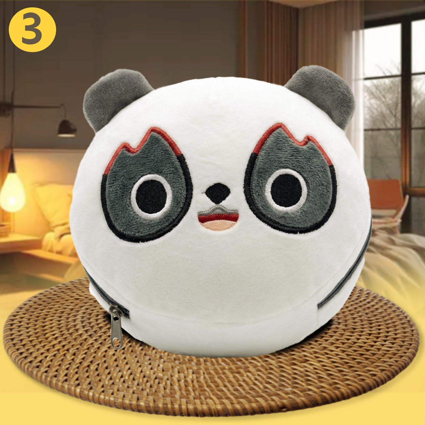 การ์ตูน 2-In-1 พร้อมผ้าปิดตาน่ารักตุ๊กตาหมอนเดินทางแบบพกพาโต๊ะทํางานหมอนของขวัญวันเกิด VV-3