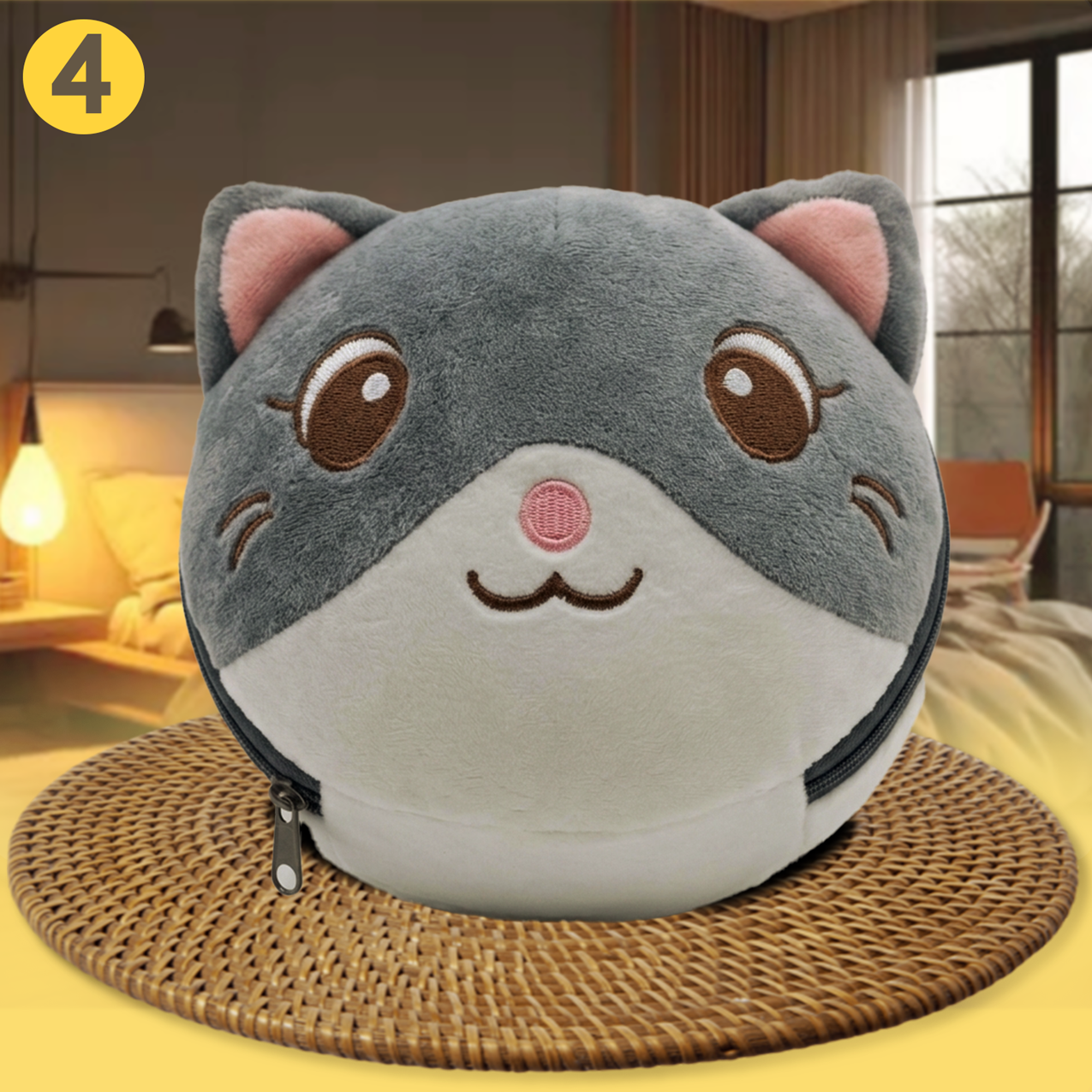 การ์ตูน 2-In-1 พร้อมผ้าปิดตาน่ารักตุ๊กตาหมอนเดินทางแบบพกพาโต๊ะทํางานหมอนของขวัญวันเกิด VV-3